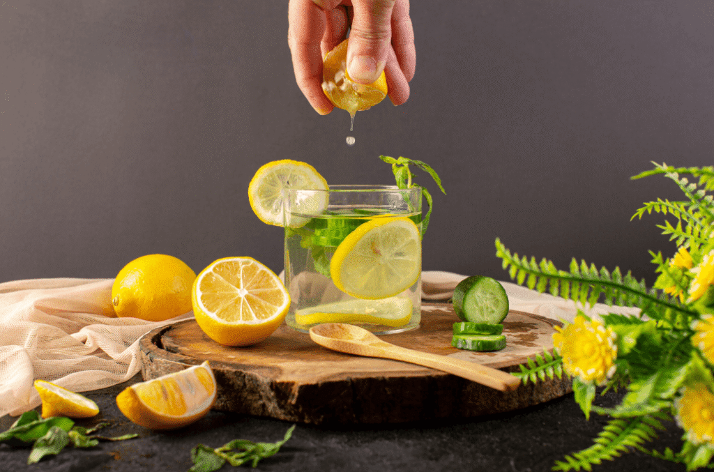 Warm lemon water in the morning can assist the body in flushing out toxins and staying hydrated. Citric acid present in lemons may boost your metabolism, aid in food digestion, and assist in fat burning.
